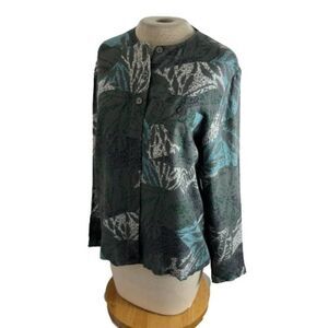 Schrader Separates Button Front Top Shirt Blouse